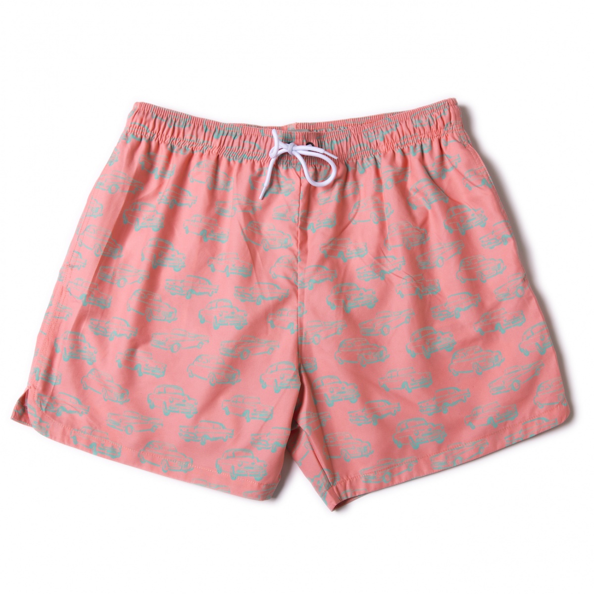 Men Swim Shorts Cars Pink