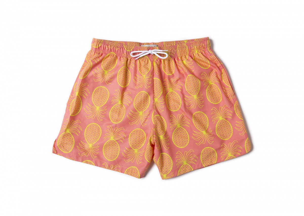Men Swim Shorts Pineapple Yellow